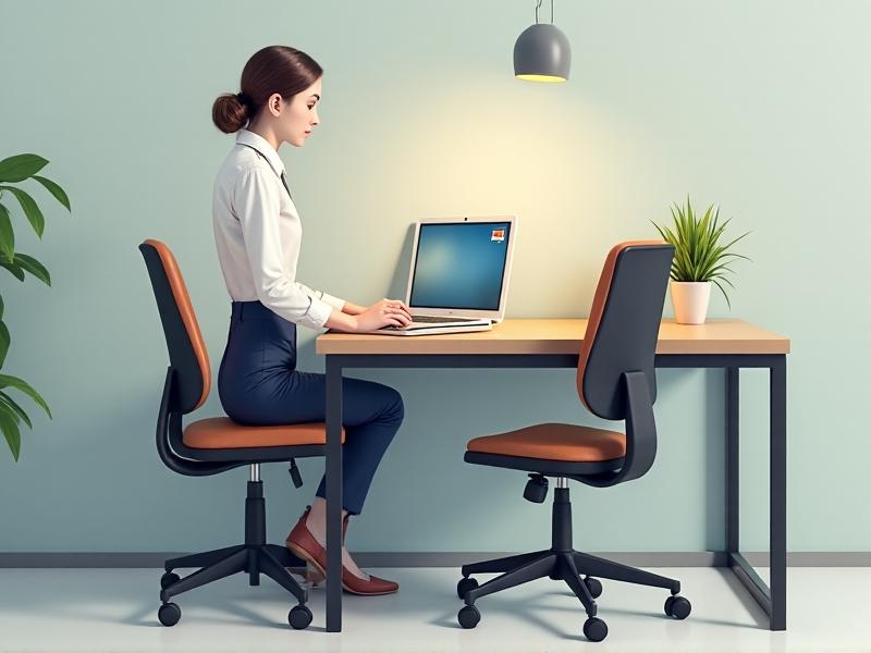 A person using a tape measure to determine elbow height while seated in an ergonomic chair. The image shows a notebook with the formula 'Desk Height = Elbow Height + Shoe Sole Thickness,' alongside a calculator and a smartphone displaying a posture app.